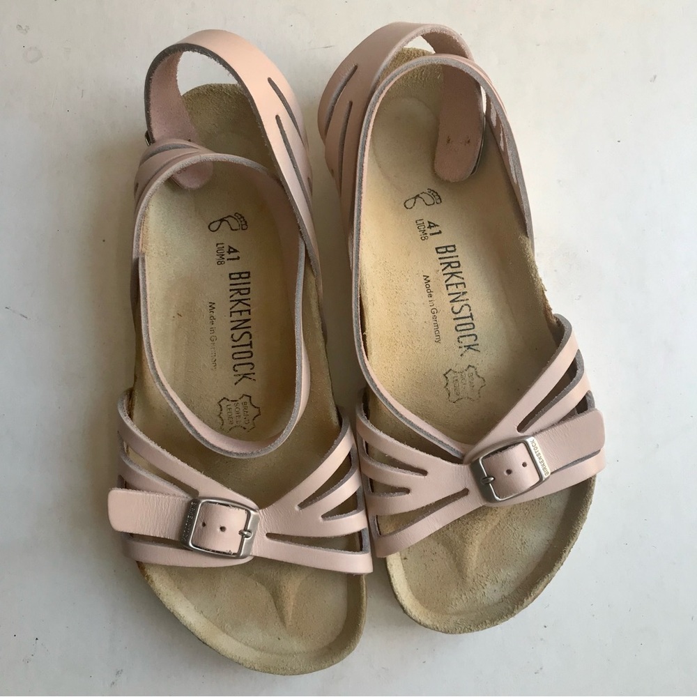 Birkenstock Sandals EU 41 S-10 Palma Pink Leather Strappy Like New - Picture 5 of 6